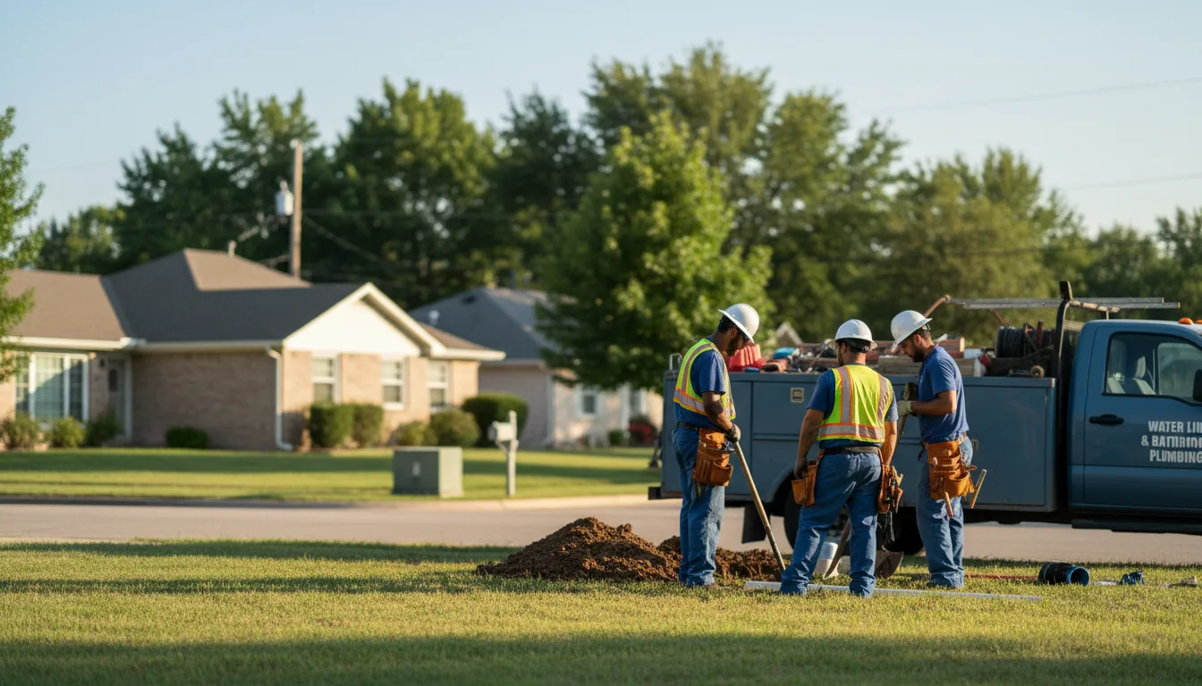 Residential water line and bathroom plumbing service in East Wilton, ME